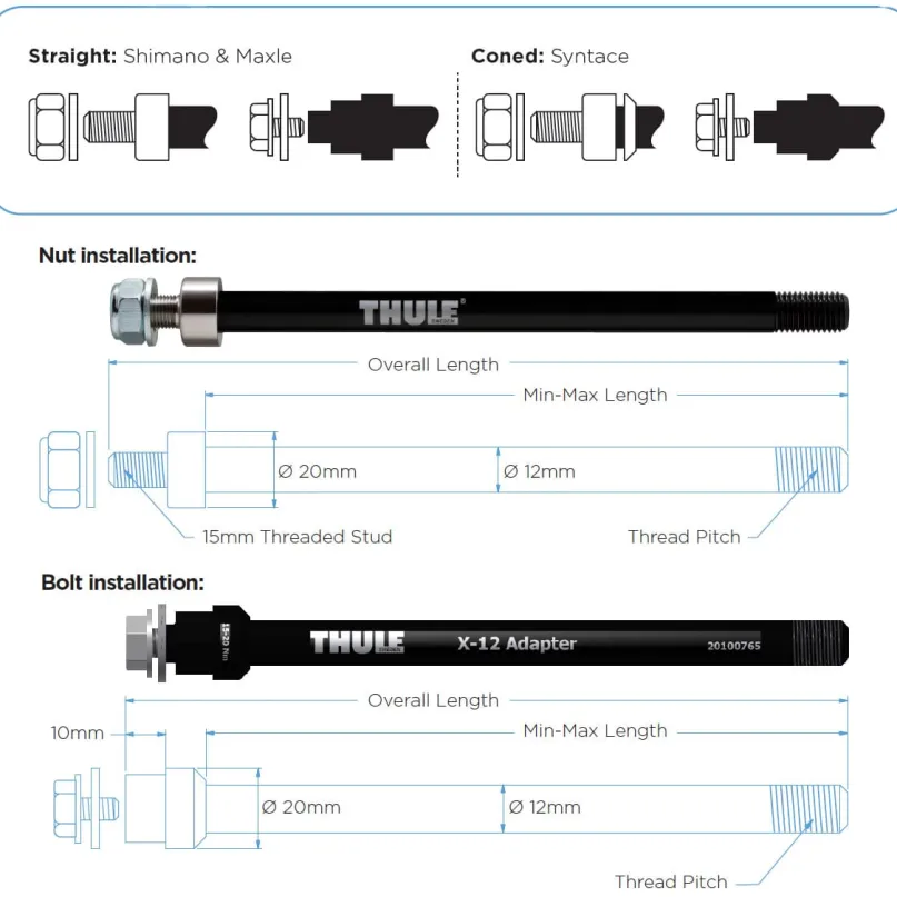 Achsadapter Shimano E-Thru 12 mm