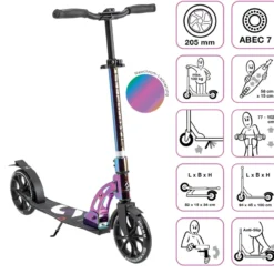 Aluminium Scooter 205 mm silber