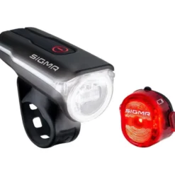 Aura 60 Fahrrad-Frontlicht + Nugget II Rücklicht Akku-Beleuchtungsset