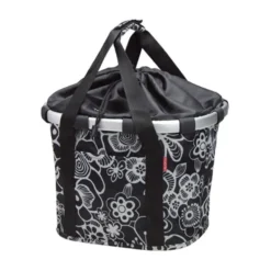 Bikebasket Fahrradkorb vorne für KLICKfix Lenkeradapter (fleur schwarz)