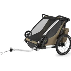 Chariot Cross 2 double Fahrradanhänger Kinder braun
