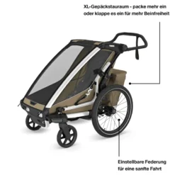Chariot Cross 2 single Fahrradanhänger Kinder braun