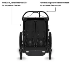 Chariot Sport 2 Double Fahrradanhänger Kinder schwarz