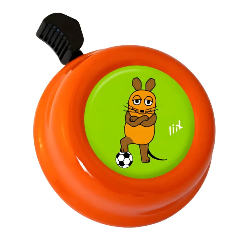 Colour Bell Sendung mit der Maus Fußball Fahrradklingel orange