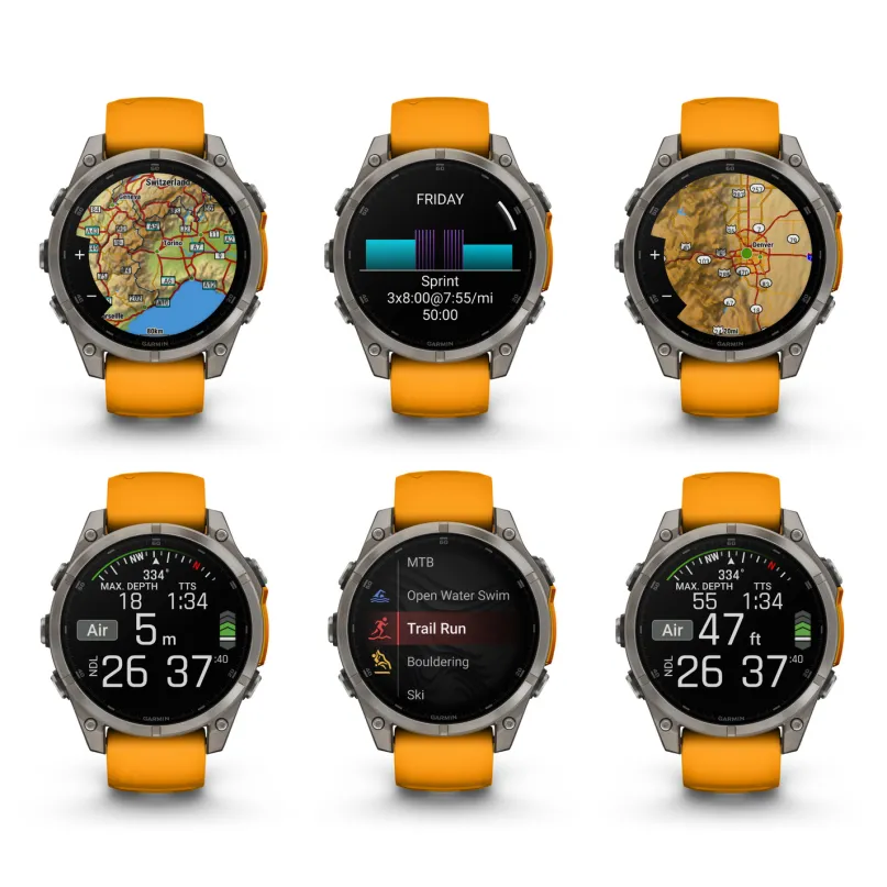 Fenix 8 AMOLED Smartwatch GPS orange-titan-graphit