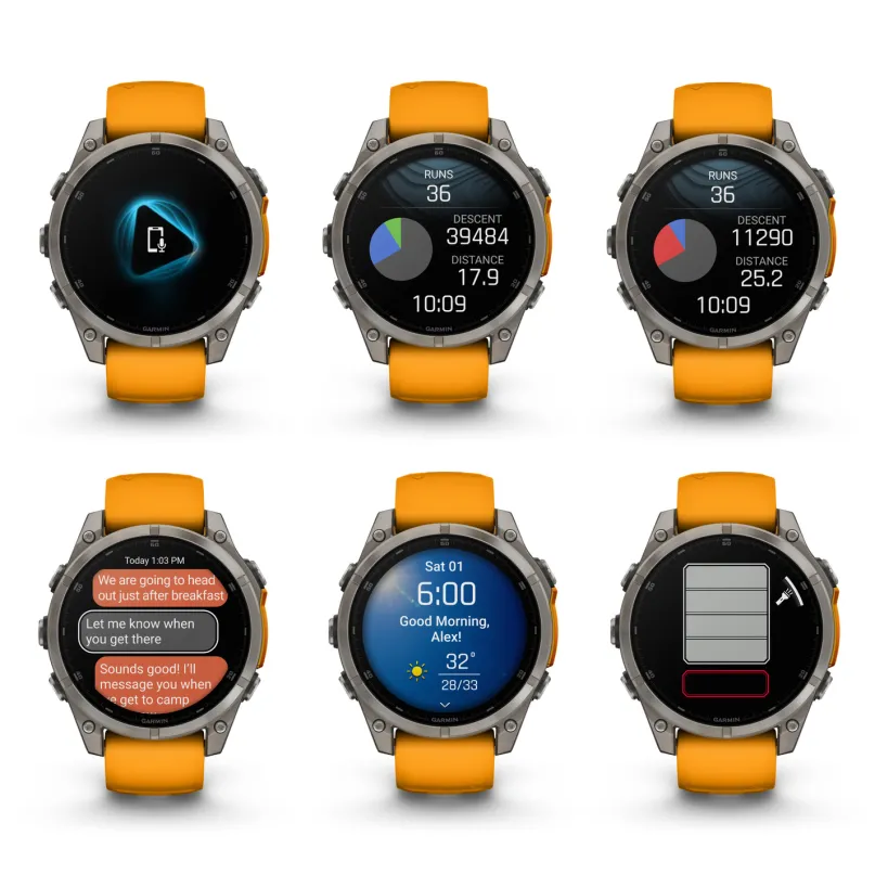 Fenix 8 AMOLED Smartwatch GPS orange-titan-graphit