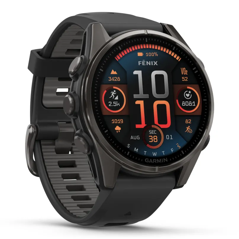 Fenix 8 AMOLED Smartwatch GPS schwarz-titan-carbongrau