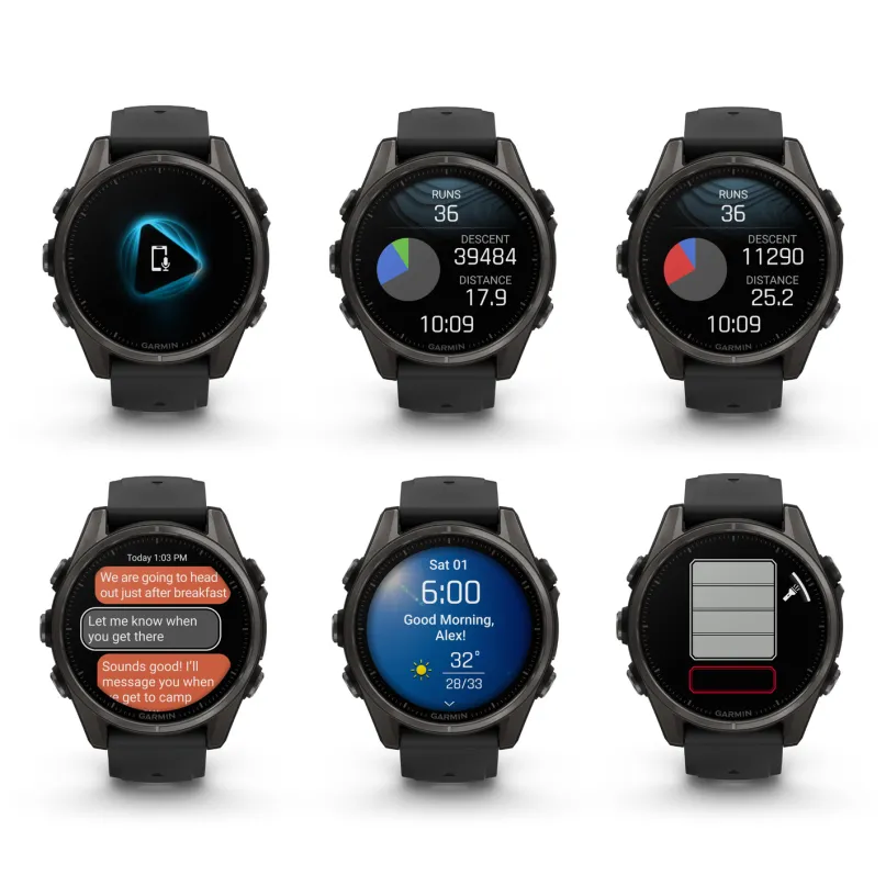 Fenix 8 AMOLED Smartwatch GPS schwarz-titan-carbongrau