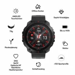 Grit X2 Pro Outdoor Multisport Smartwatch schwarz