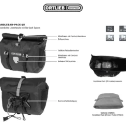 Handlebar-Pack QR Lenkertasche Fahrrad schwarz