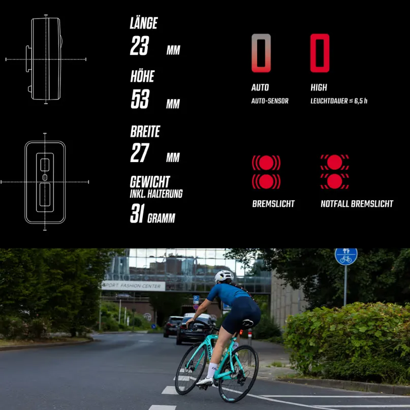 Hiro 70 Fahrrad Rücklicht