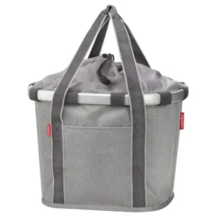 KLICKfix Bikebasket Fahrradkorb vorne heringbone gray