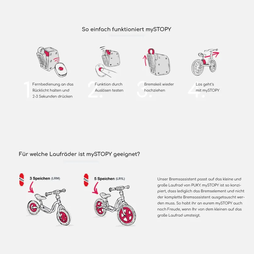 Laufrad-Notbremse für Puky LR 1L & LR 1L BR