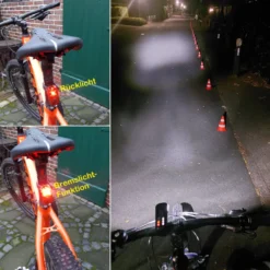 Lynx F60 & R Brake Akku Fahrradbeleuchtung Set mit Bremslicht