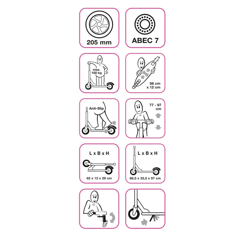 Muuwmi 205 mm Scooter pink