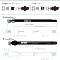 Thru Axle Maxle/Fatbike (M12 x 1.75) Achsadapter m. Mutter