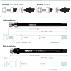 Thru Axle Shimano (M12 x 1.5) Achsadapter m. Mutter