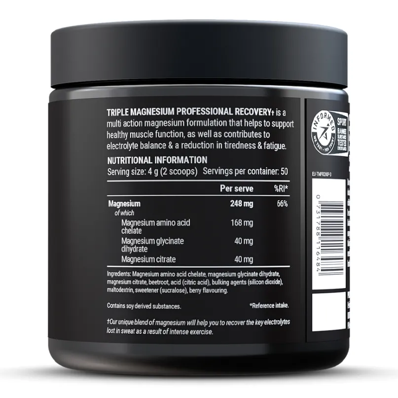 Triple Magnesium Pulver Dose (200 g) + Shaker (500 ml)
