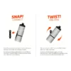 Twist Bottle Compact Fahrrad Trinkflasche (750 ml) + Bike Base