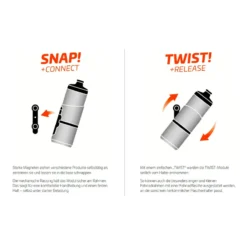 Twist Bottle Compact Fahrrad Trinkflasche (750 ml) + Bike Base