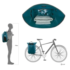 Vario Fahrrad-Packtasche/Rucksack blau