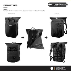 Vario Fahrrad-Packtasche/Rucksack rot