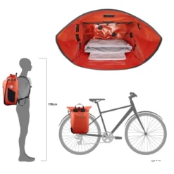 Vario Fahrrad-Packtasche/Rucksack rot