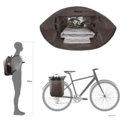 Vario Fahrrad-Packtasche/Rucksack braun