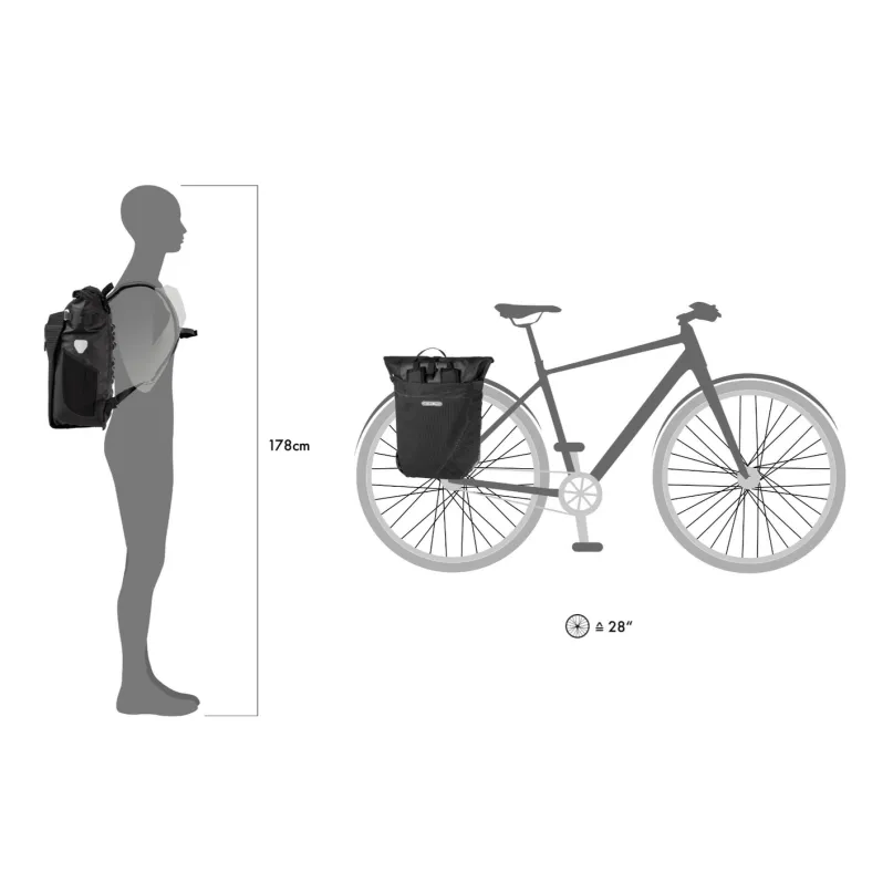 Vario High Vis Fahrrad-Packtasche/-Rucksack