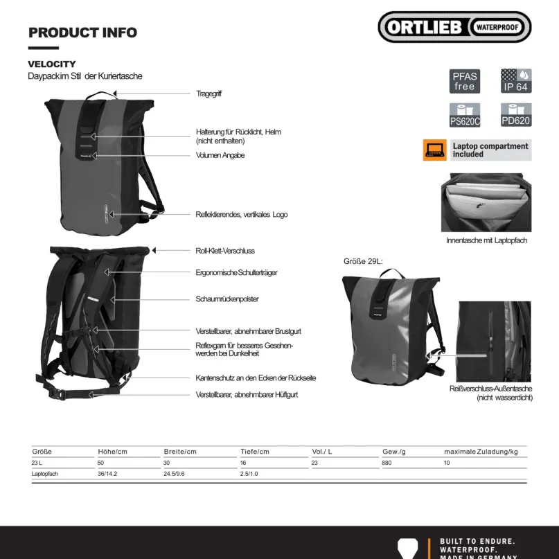 Velocity Design Forest 23 L Fahrradrucksack