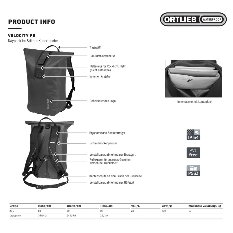 Velocity PS 23 l Fahrrad-Rucksack braun
